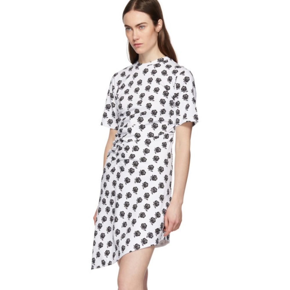 KENZO ASYMMETRICAL ROSE PATTERN DRESS - Picture 4 of 10